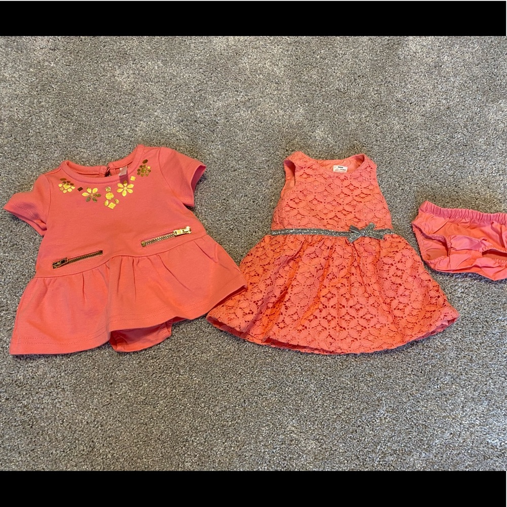 Newborn baby girl dress/bloomer sets